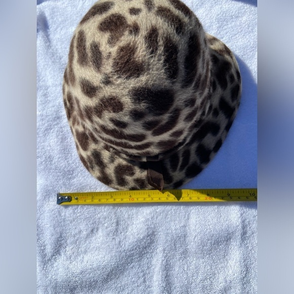 Vintage 1950’s Faux Fur Felt Georgette Leopard Print Hat One Size - Picture 9 of 11